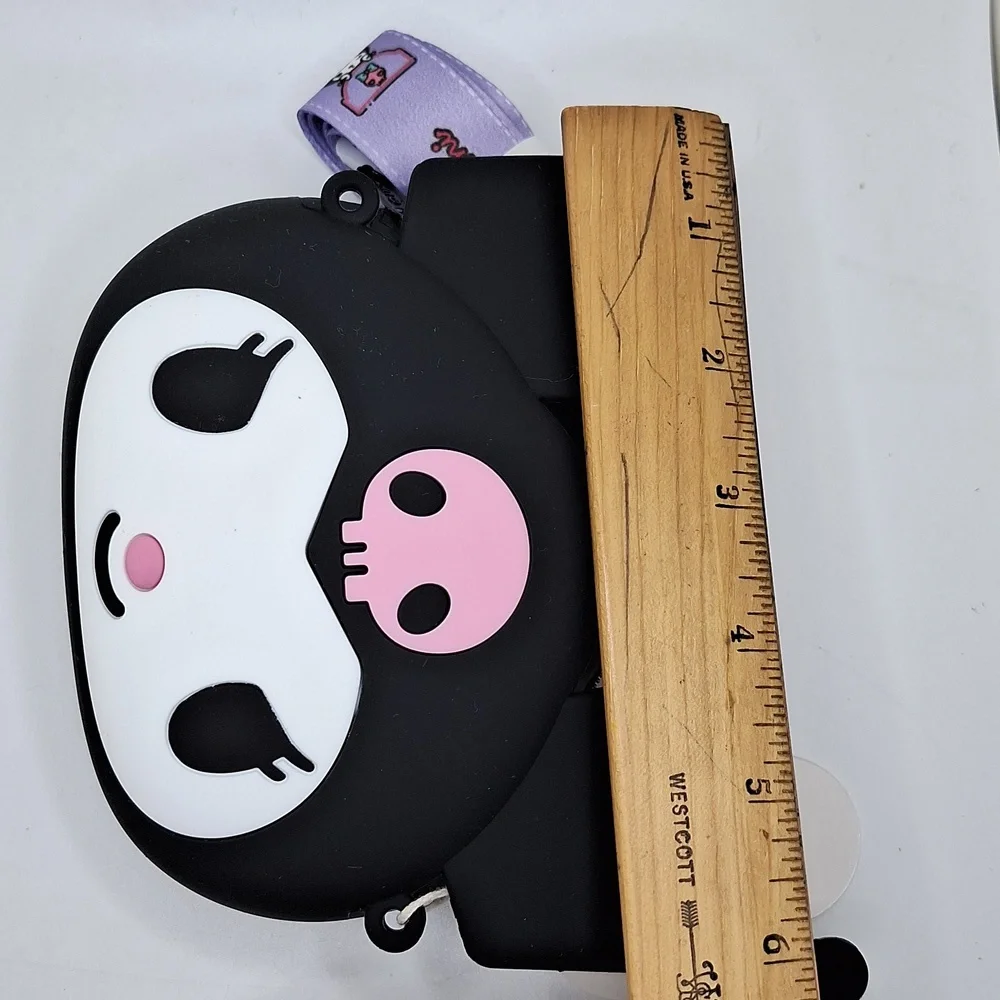 Black kuromi silicone purse shoulder bag pink skull - Picture 8 of 8